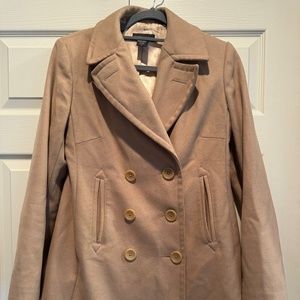 Banana Republic Tan Wool Pea Coat
